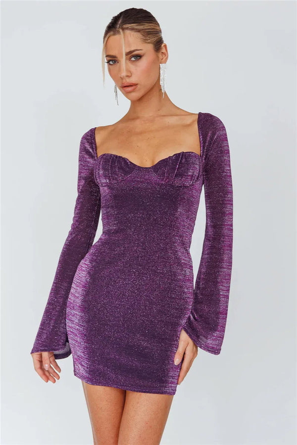 purple bodycon dress