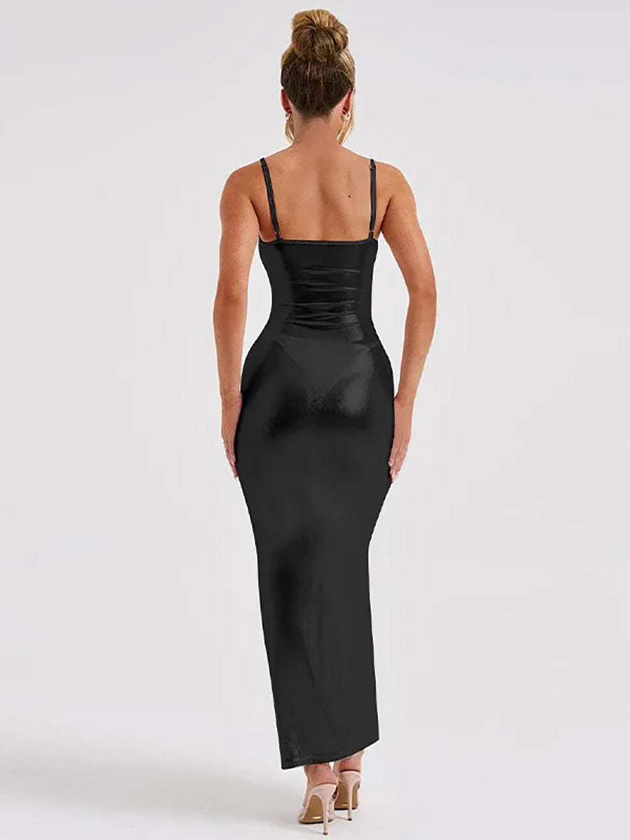 Backless Strapless Bodycon Skinny Maxi Dress Rown