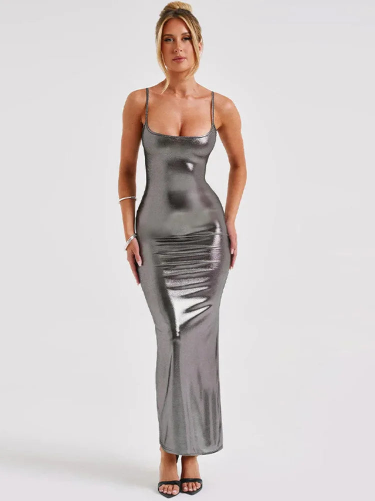 Backless Strapless Bodycon Skinny Maxi Dress Rown