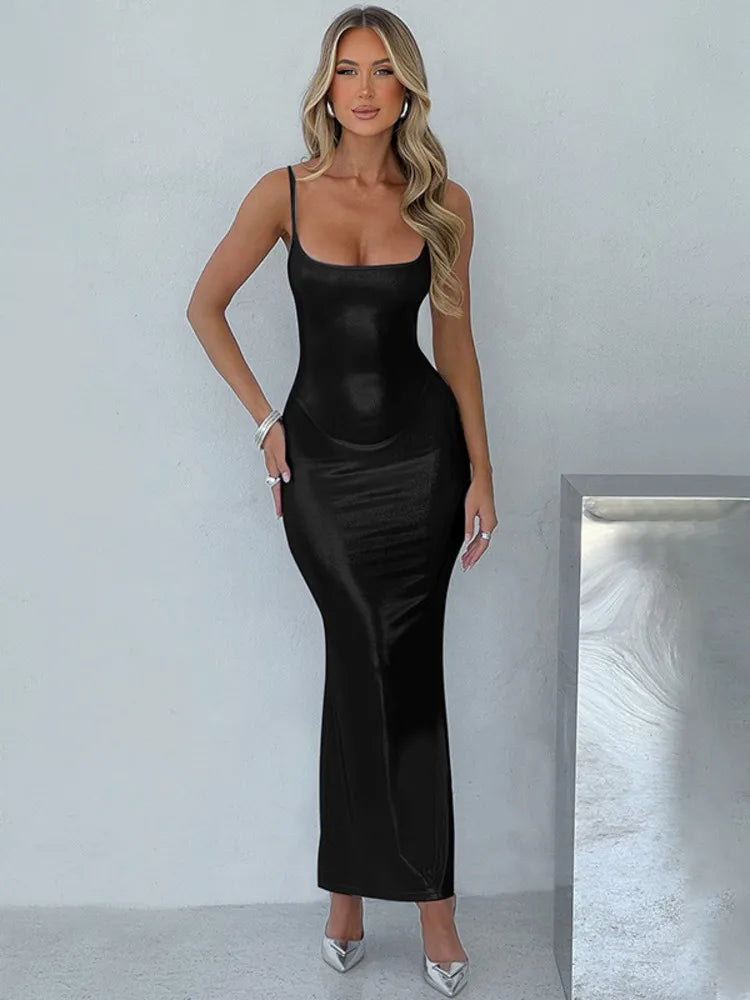 Backless Strapless Bodycon Skinny Maxi Dress Rown