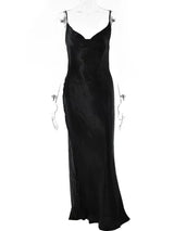 Backless Satin Lace Up Trumpet Maxi Dress - Rown