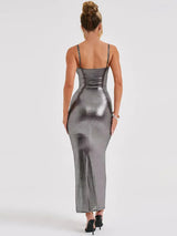 Backless Strapless Bodycon Skinny Maxi Dress - Rown