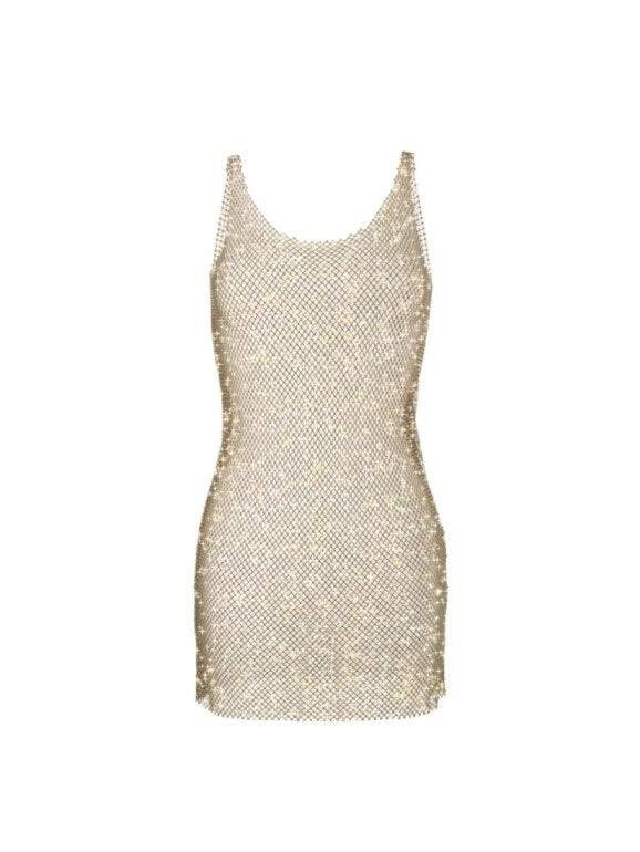 Crystal Diamonds  Sleeveless Bodycon Mini Dresses Rown