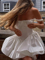 Elegant Lace Bandage Slip A-Line Mini Dress Rown