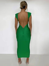 Gown Round Neck Sleeveless Backless Maxi Dress Rown