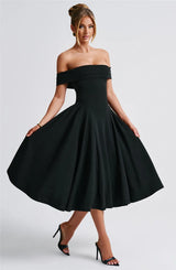 Off-shoulder Backless Solid Strapless Sleeveless A-line Loose Pleated Maxi Dress