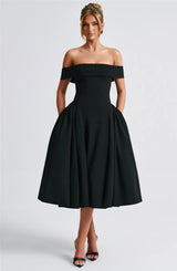 Off-shoulder Backless Solid Strapless Sleeveless A-line Loose Pleated Maxi Dress