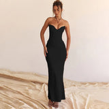 Strapless Off-shoulder Gown Fishbone Maxi Dress - Rown